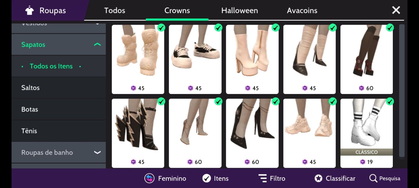 Conta avakin life. Level 53, 70k de Dima, vários itens em crowns.
