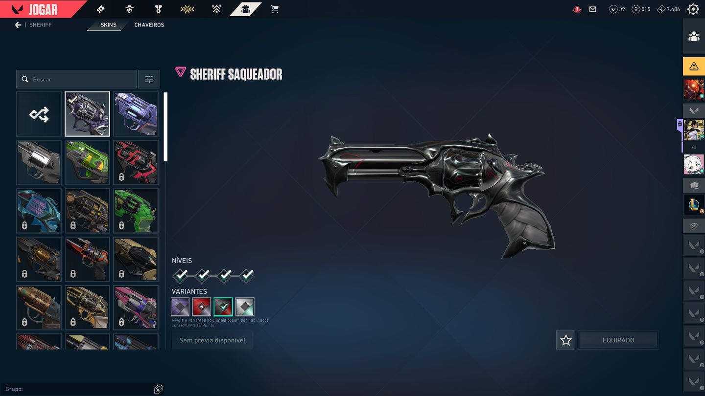 Conta VALORANT com 17 skins, vendendo pois não jogo mais e preciso de dinheiro