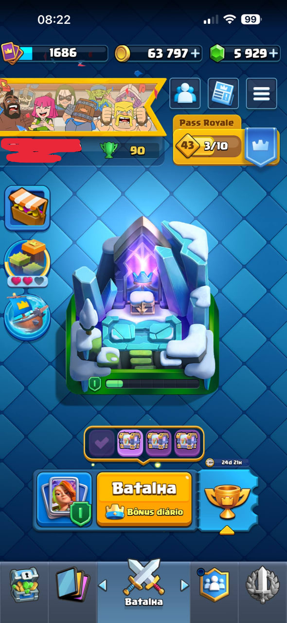 Conta Clash Royale 14k+ (troféus) 5929 (gemas) TODAS as cartas liberadas!