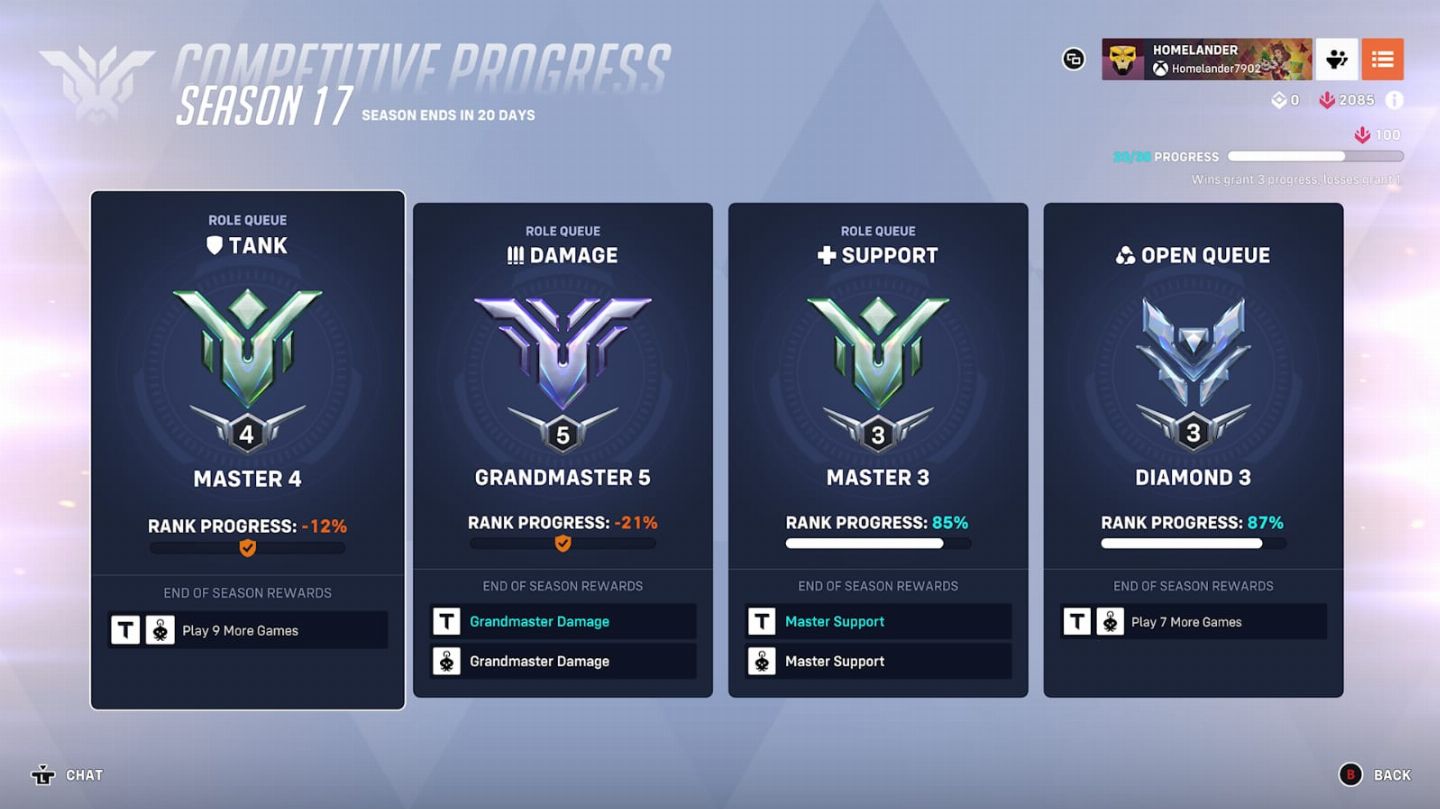 CONTAS DE ELO GRÃO MESTRE OVERWATCH 2 / QUALQUER FUNÇÃO / ROLE E OPEN