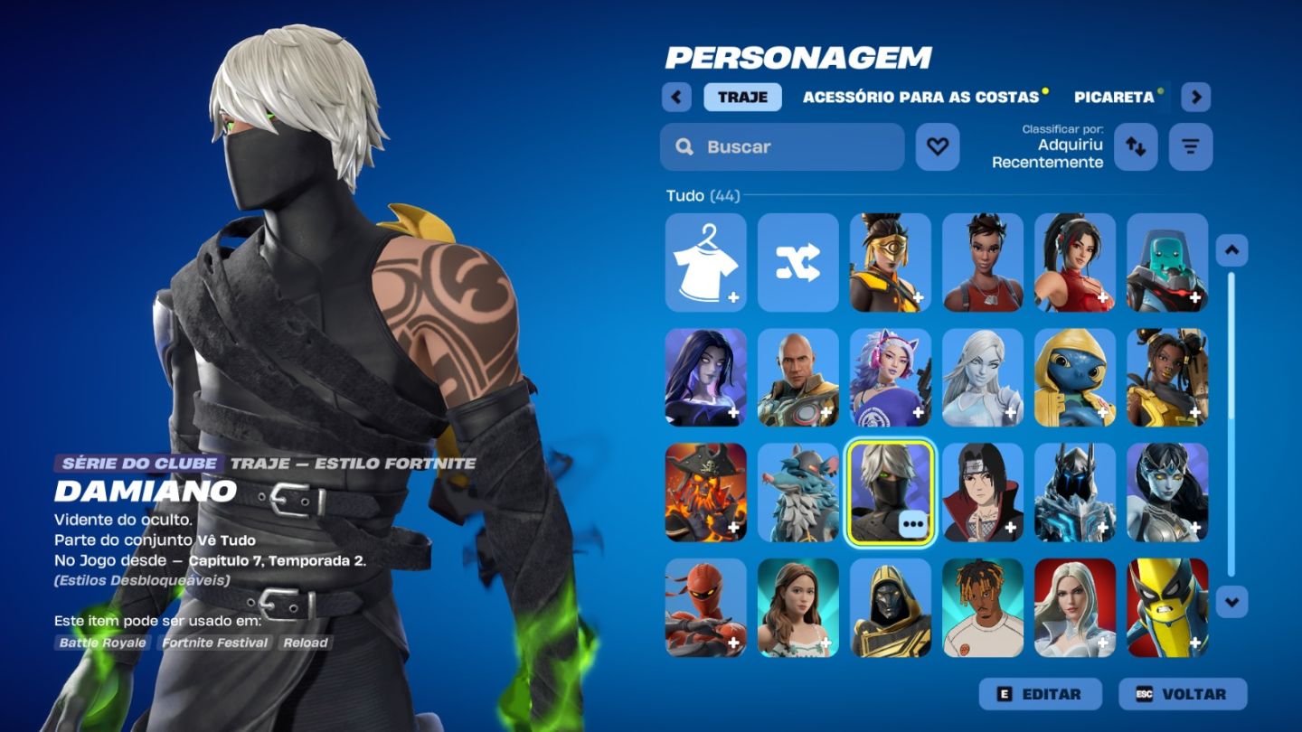 CONTA DE FORTNITE COM 42 SKINS | Itachi Uchiha | PROMOÇÃO!