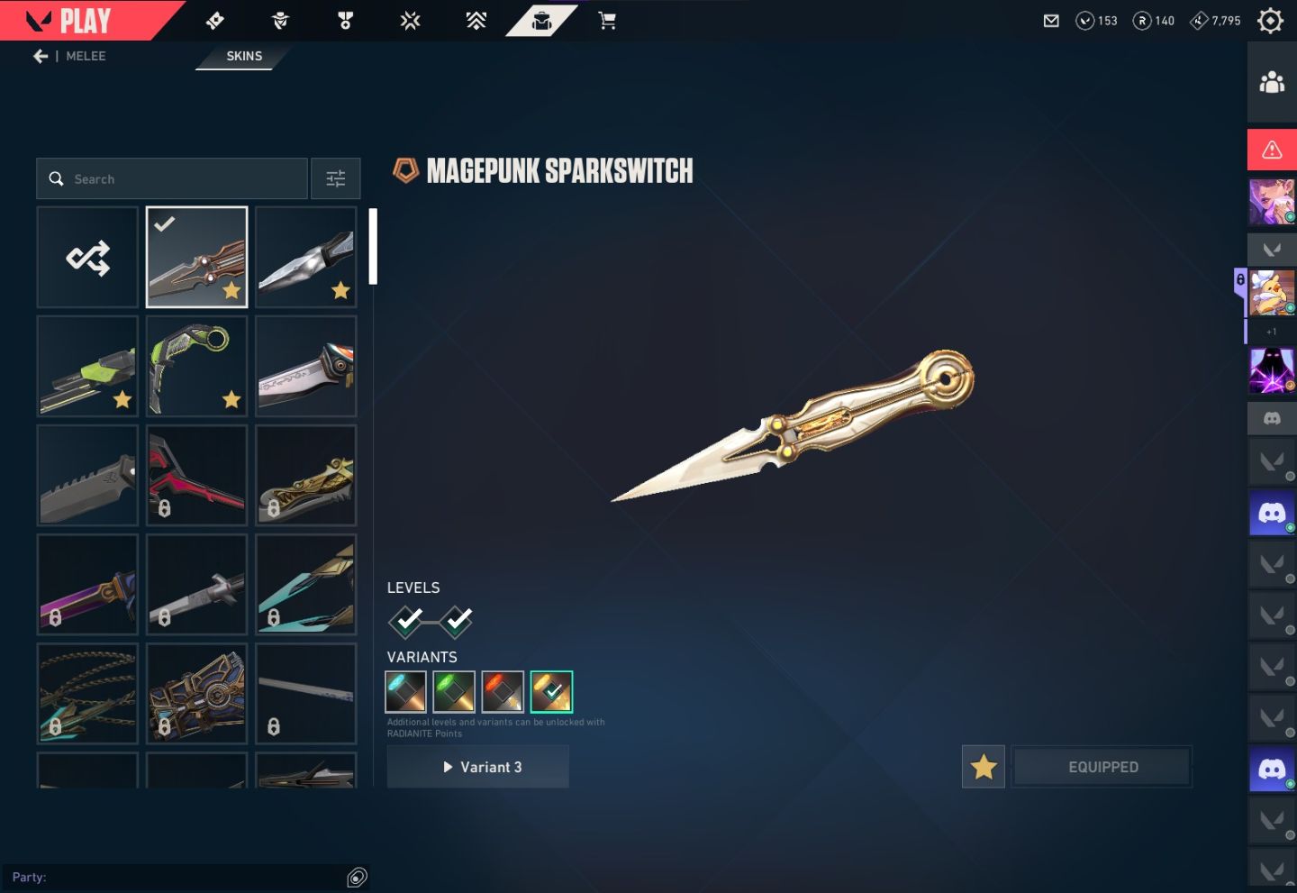 Conta Valorant 5 skins de vandal + 5 de faca + 1 de phantom