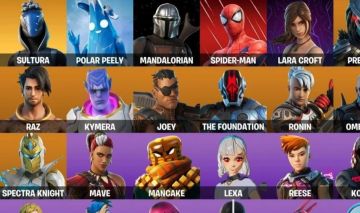 Conta Fortnite com Homem Aranha, Lara Croft