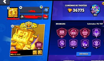 CONTA DE BRAWL STARS 36K DE TROFEUS | COM SIRIUS | 70 BRAWLERS