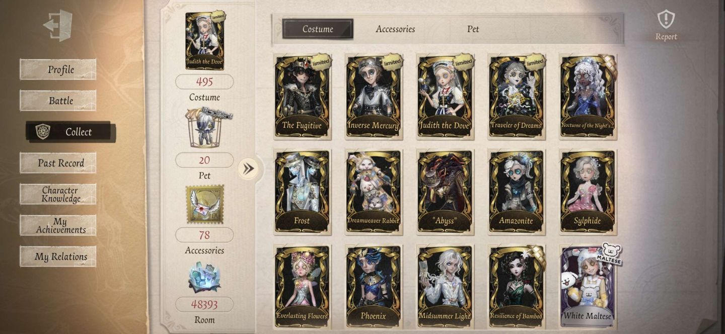 Conta identity V várias skins S (Judith the Dove)