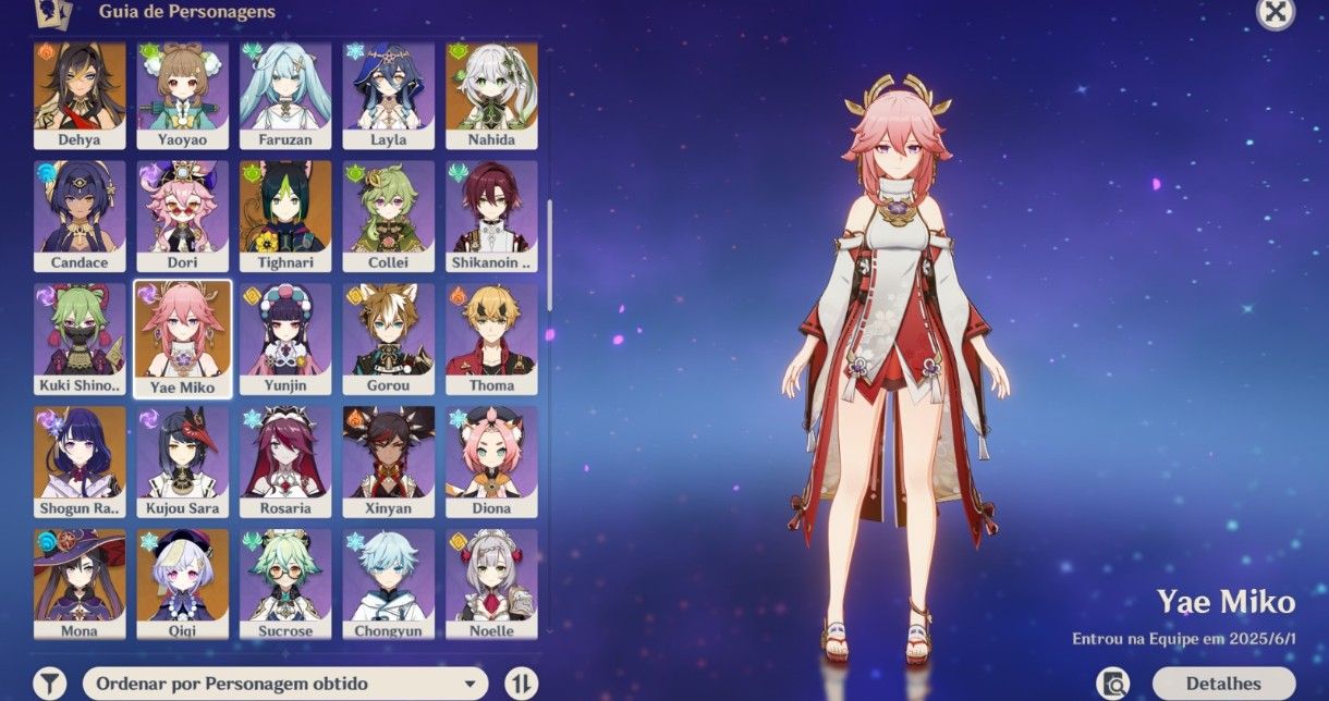 Conta de Genshin ar 57 com 16 personagens t5 e diversas armas t5