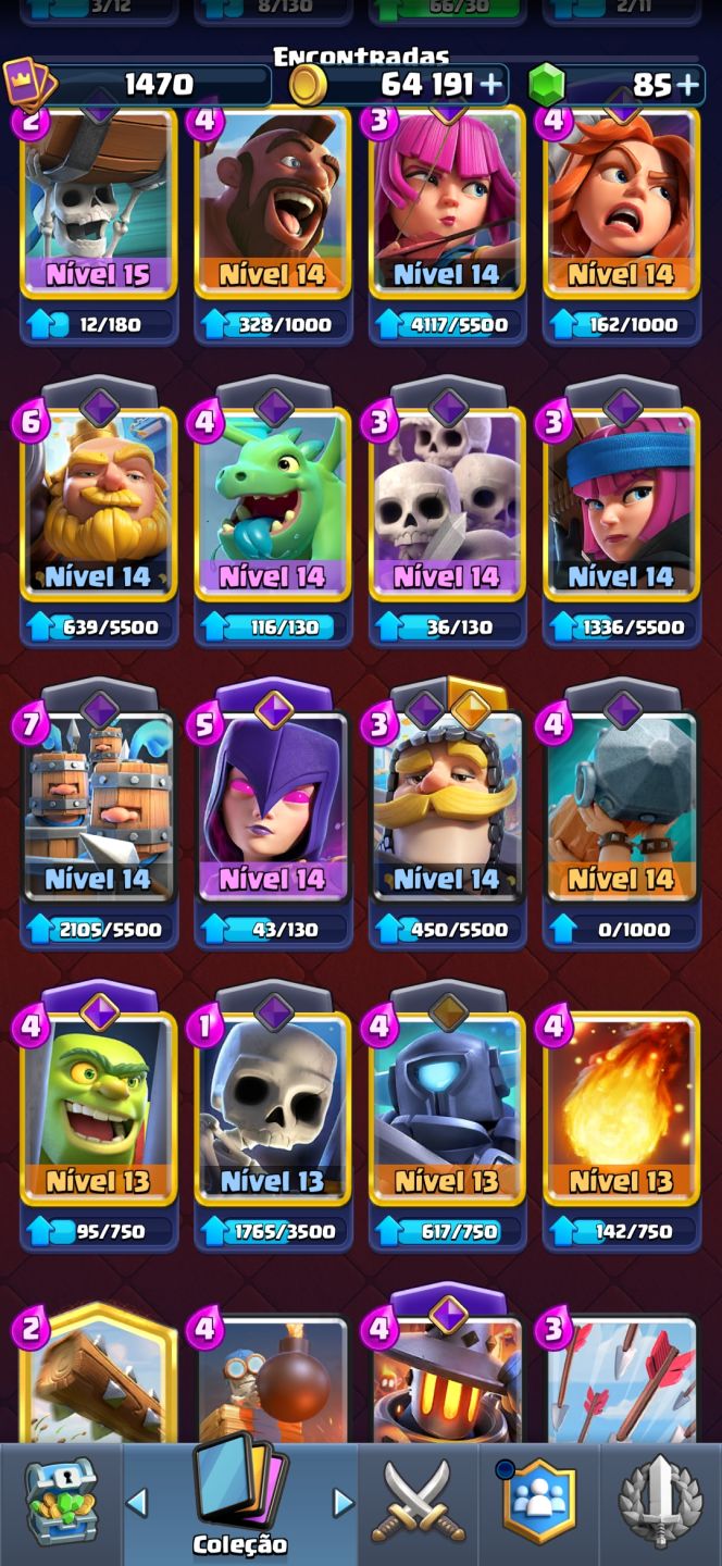 Conta de clash royale arena lendaria muito upada