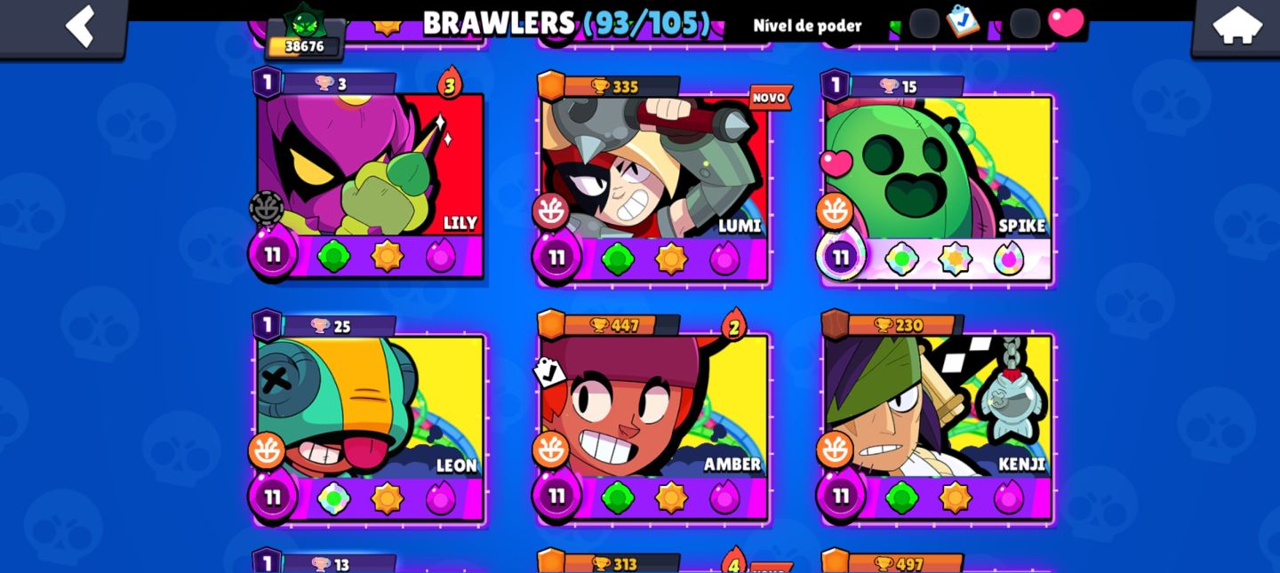 CONTA DE BRAWL STARS 38K DE TROFÉUS 93 BRAWLERS