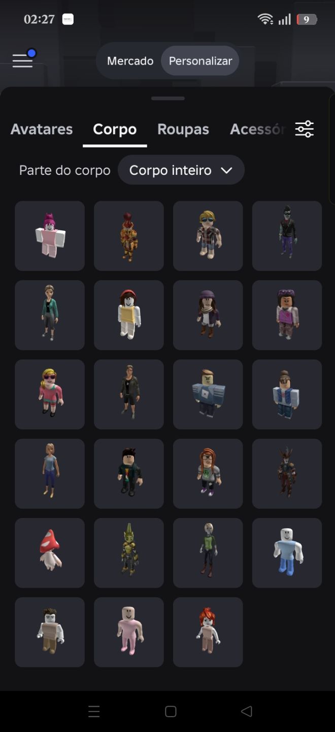 Conta de roblox boa, com bastante item e quase 500 robux