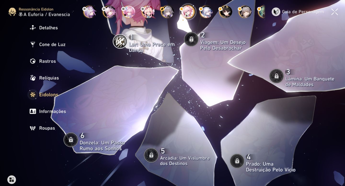 Conta Honkai Star Rail AR 70 com Skin e Eidolons