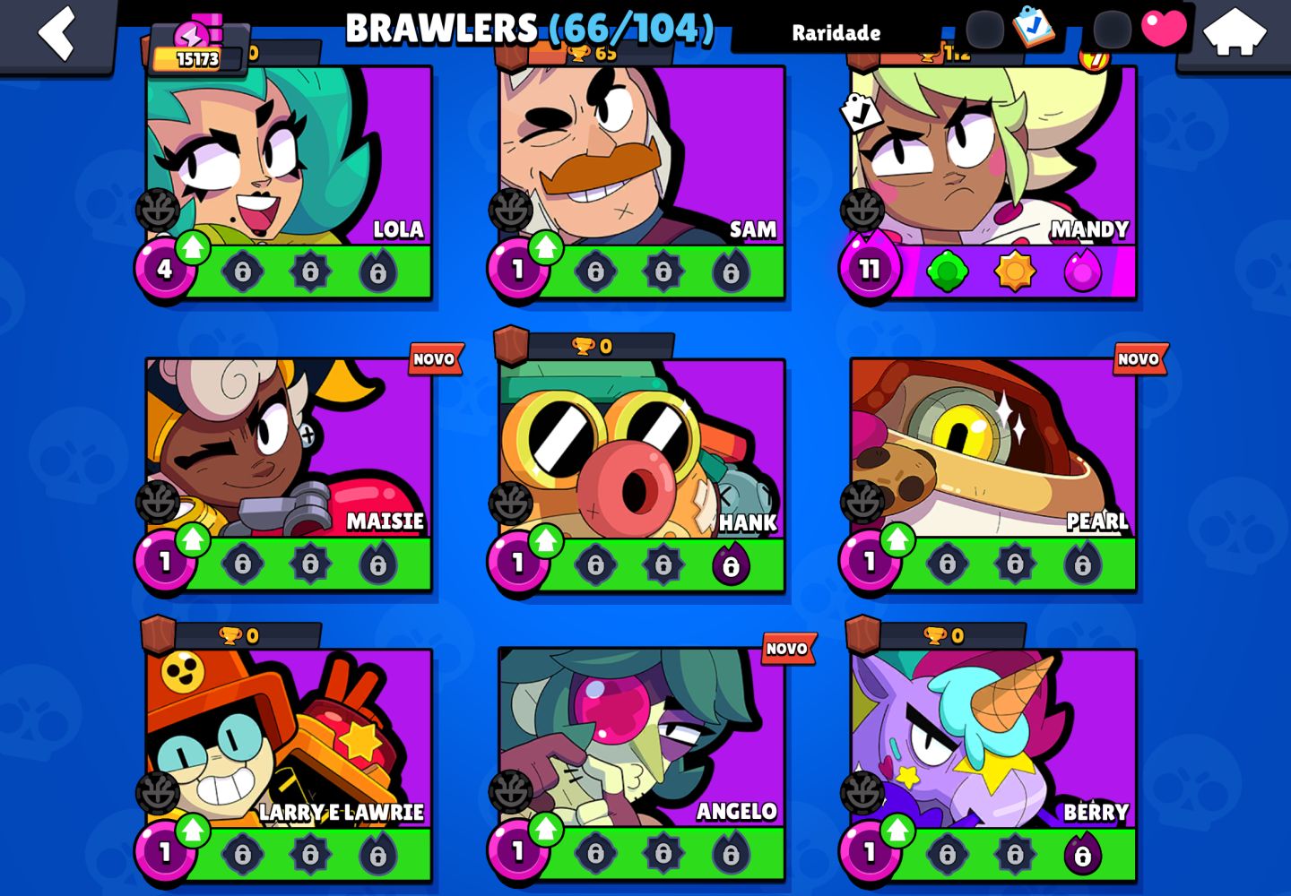 CONTA BRAWL STARS COM PASSE DA TEMPORADA 5 15K 65 SKINS