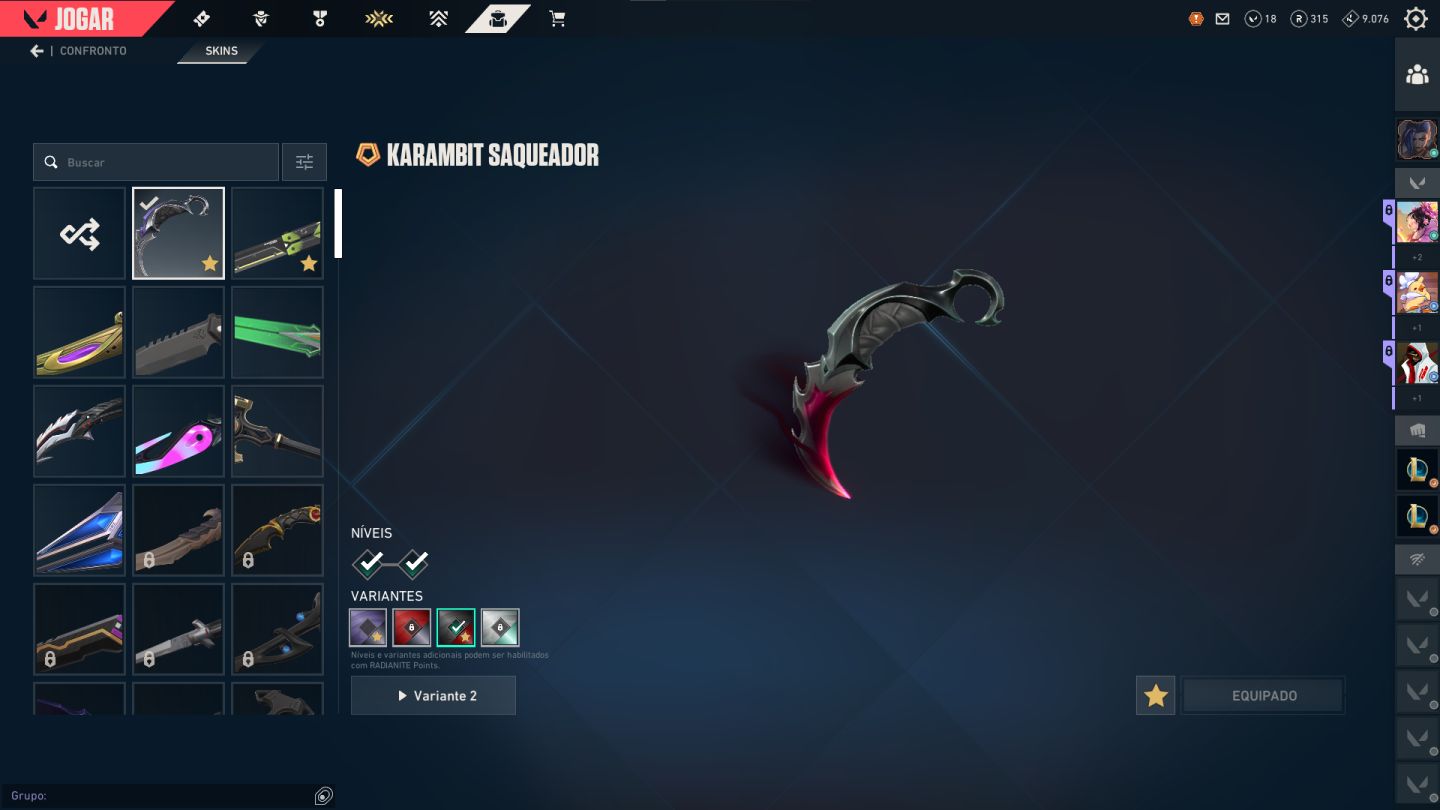 CONTA COMPLETA COM KARAMBIT SAQUEADORA E MUITAS SKINS / PRECO NEGOCIAVEL