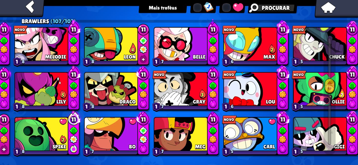 CONTA BRAWL STARS FULL | 100 HYPERCARGAS