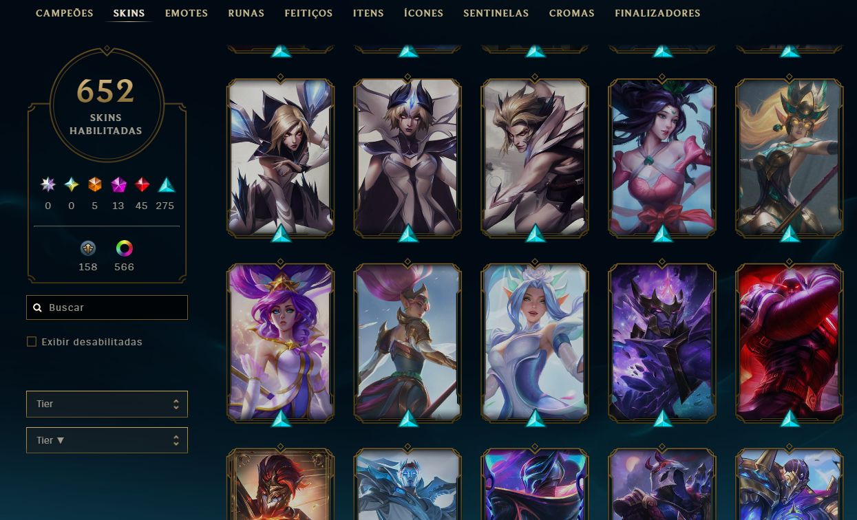 Conta de lol 2013 main sup, com skins de adcs e mid tbm o