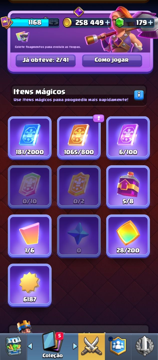 CONTA DE CLASH ROYALE COM 9 NOVE ANOS