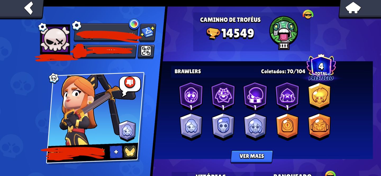 CONTA BRAWL STARS | 70 BRAWLERS | 14.549 TROFÉUS | 4 PRESTÍGIOS