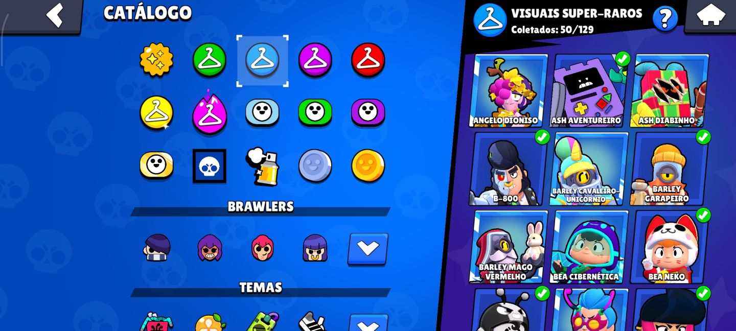 Conta Brawl Stars | 72k de Troféus | 104 brawlers | 35 Hypercargas | 214 skins