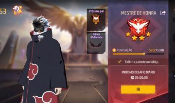 CONTA FREE FIRE COM ANGELICAL E ITACHI