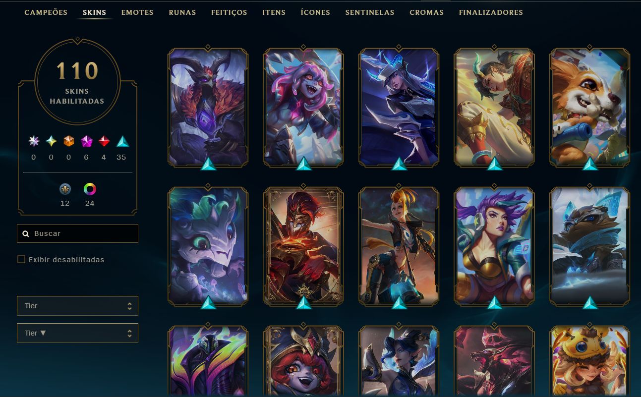 110 SKINS EXTREMAMENTE RARAS + TFT CHIBIS RAROS!