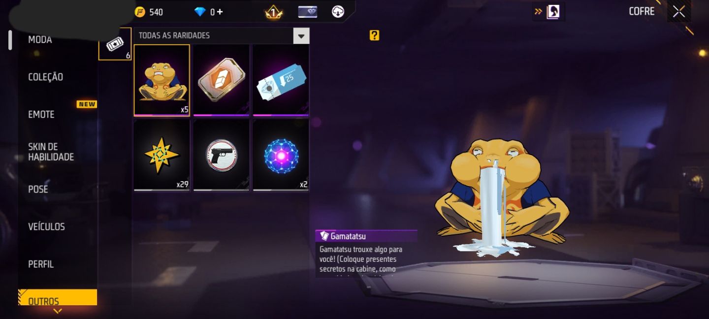 CONTA FF + NAILOONG + KAKASHI + 2 SKINS + EMOTE + XM8 ATRIBUTADA (SEU EMAIL)