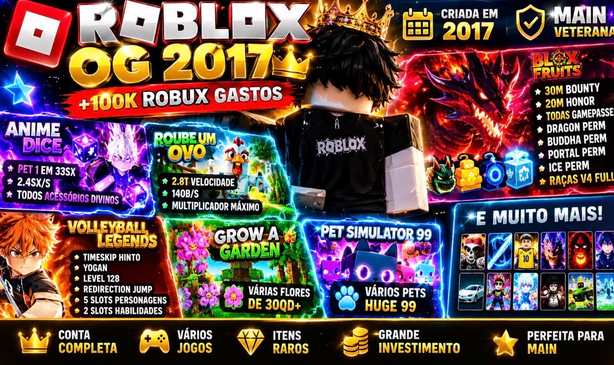 ROBLOX MAIN OG 2017 | CONTA ANTIGA | RARA E EXCLUSIVA