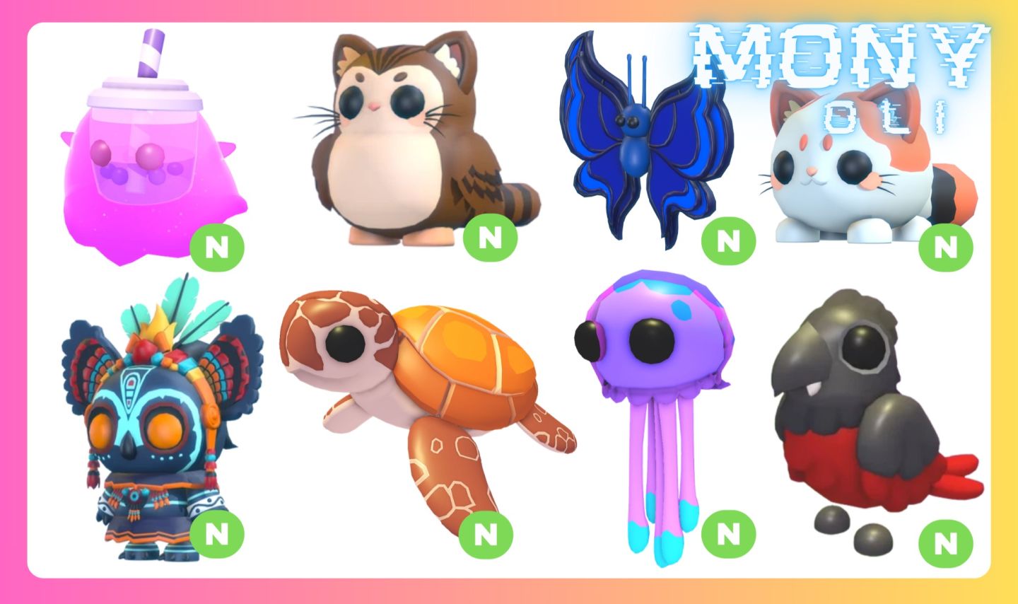 Pets Neons No potions Adoptme! pt1