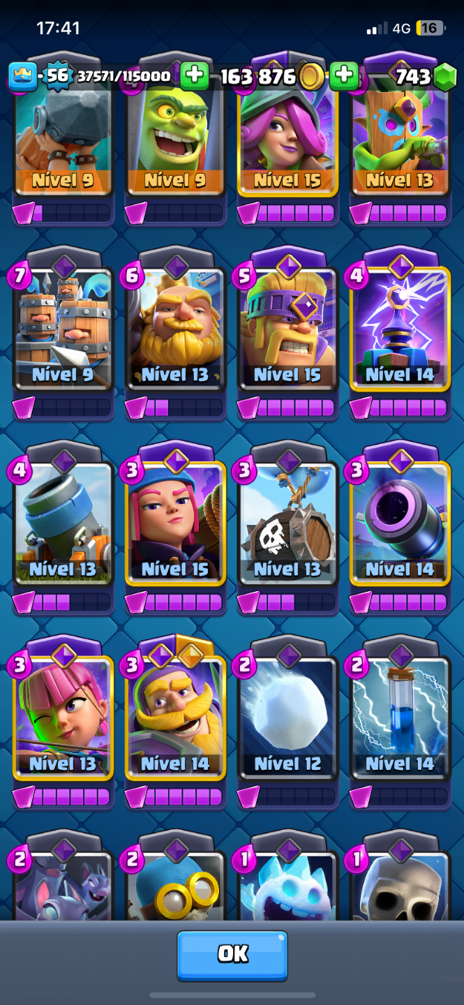 CONTA CLASH ROYALE 10K DE TROFEUS MUITAS EVOS