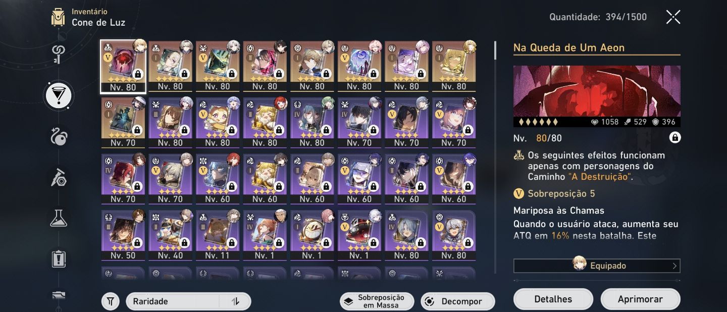 CONTA DE HONKAI STAR RAIL ENDGAME NÍVEL 70 COM MUITOS PERSONAGENS LIMITADOS