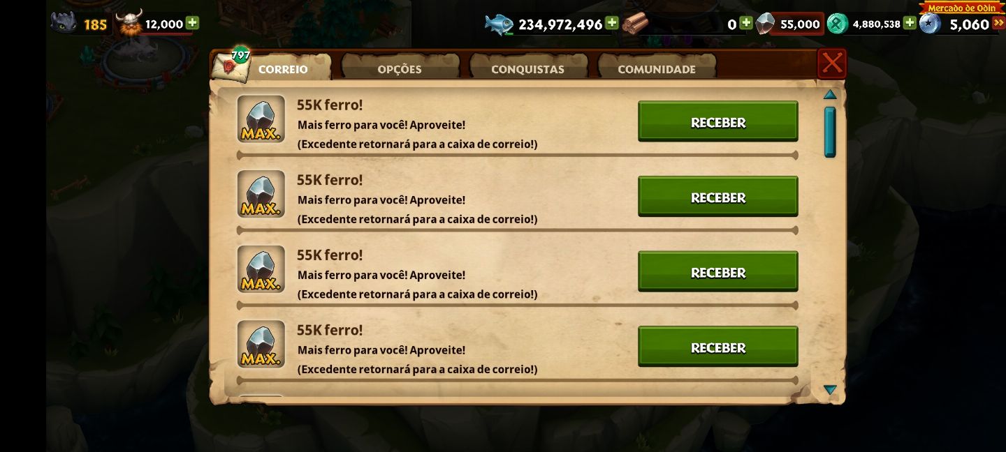 [IOS][ANDROID] Dragões: A Ascenção de Berk (Rise of Berk), Recursos +Dragões 185