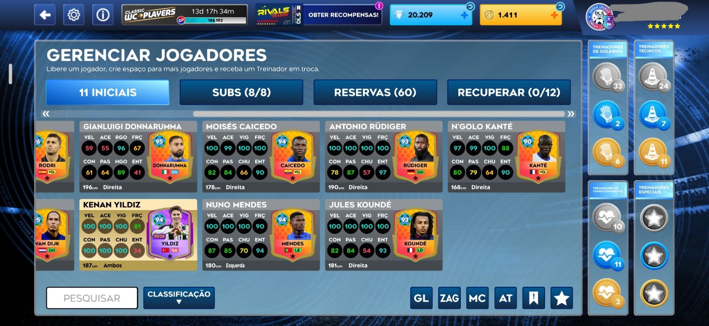 CONTA DE DREAM LEAGUE SOCCER 26 COM MUITOS DIAMANTES!!!