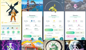 CONTA POKÉMON GO COM RAYQUAZA SHINY COM FUNDO SAN FRANCISCO+METEORITO+76LENDÁRIO