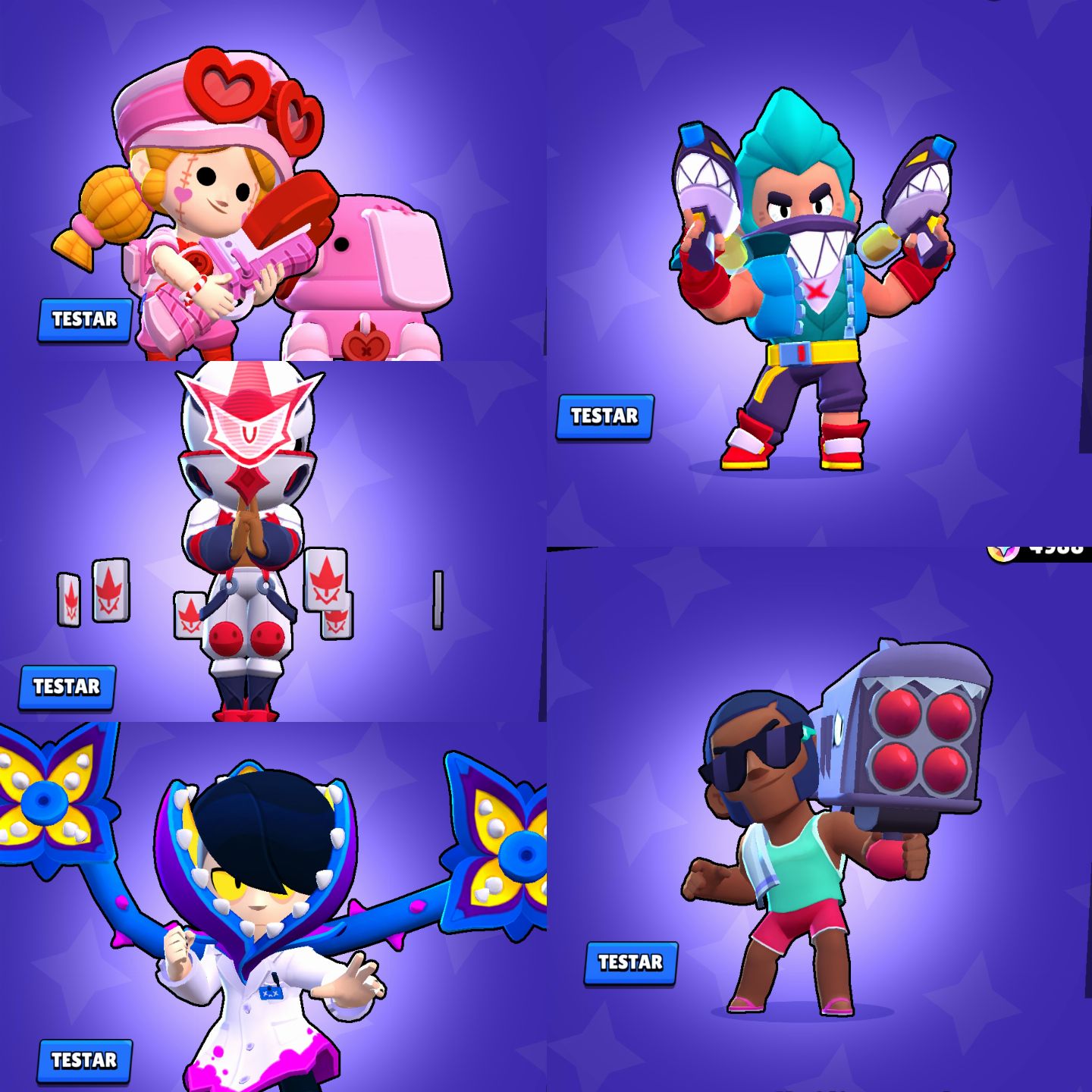 CONTA BRAWL STARS GEMADA COM VÁRIAS SKINS VALIOSAS
