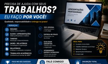 Criação de TRABALHO - resumo / slide / tarefa / word / relatório / slides