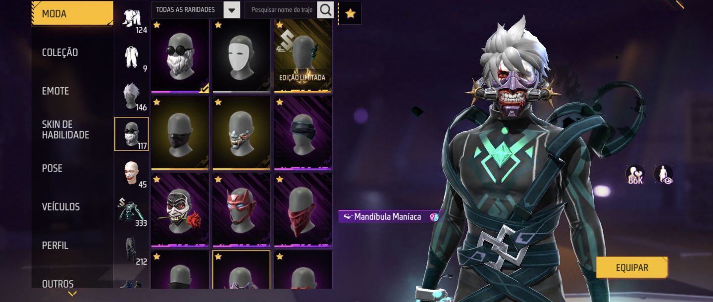 CONTA COM SOMBRA ROXA, BARBINHA, EVOLUTIVA + MELHORES ATT DO JOGO TROCA NICK