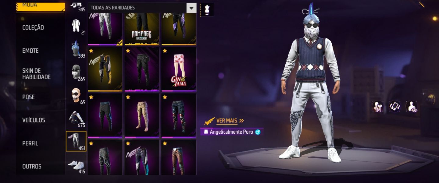 Conta Free Fire muito rara e muito gemada, valores aceitáveis negociável!!