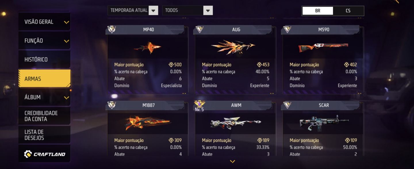 Conta free fire rara e antiga com vários passes antig valor sujeito a negociação