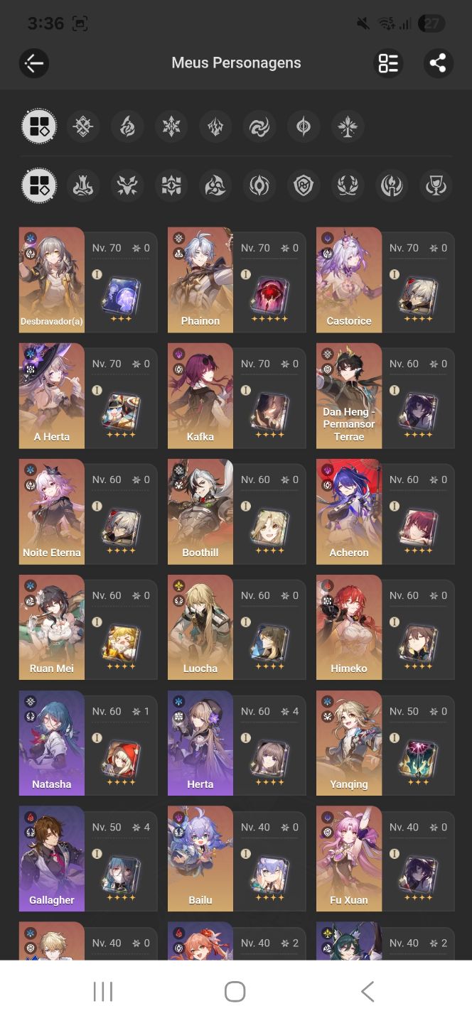 Conta Genshin 24 t5(Zibai, Columbina, Arlecchino, 4 Arcontes etc)+ Honkai