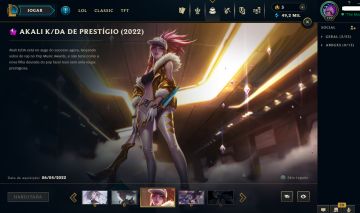 Conta LoL 117 Skins - Akali KDA Prestígio 2018 + Versão Exclusiva 2022