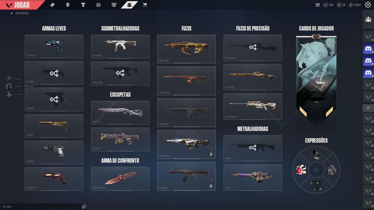 CONTA DE VALORANT BETA FECHADO | FACA VCT 26 | 24 SKINS DE ARMAS + 5 FACAS!