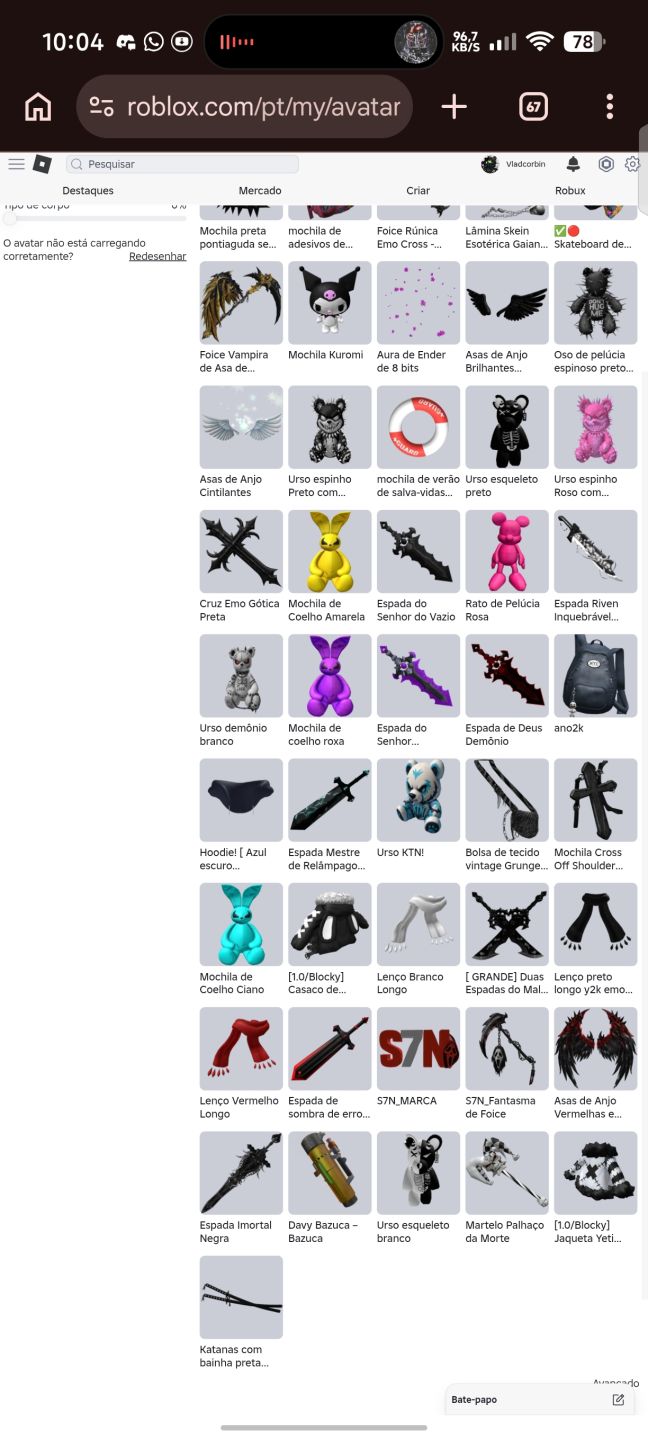 Conta de roblox com mais de 80k de robux gasto com coroa 8 bits e korblox