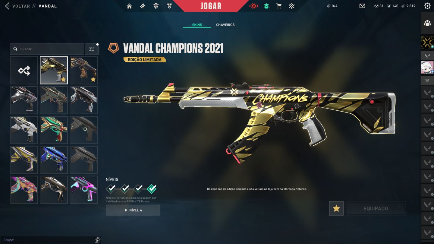 Conta Ascendente, peak elo Imortal (Vandal Champions 2021, mais de 2.5k gastos)