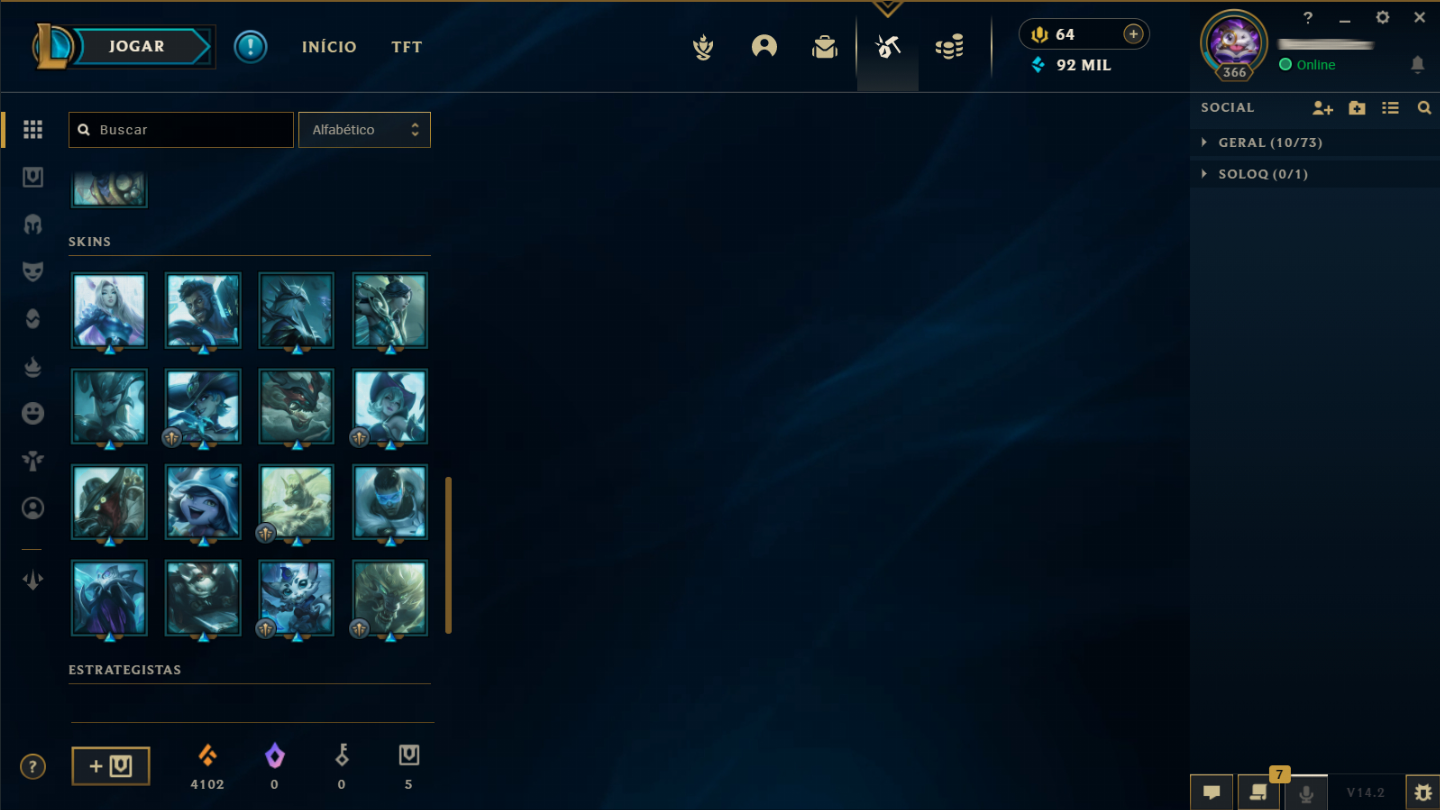 Acc League of Legends (564 skins) (bonus WR / TFT / LOR)
