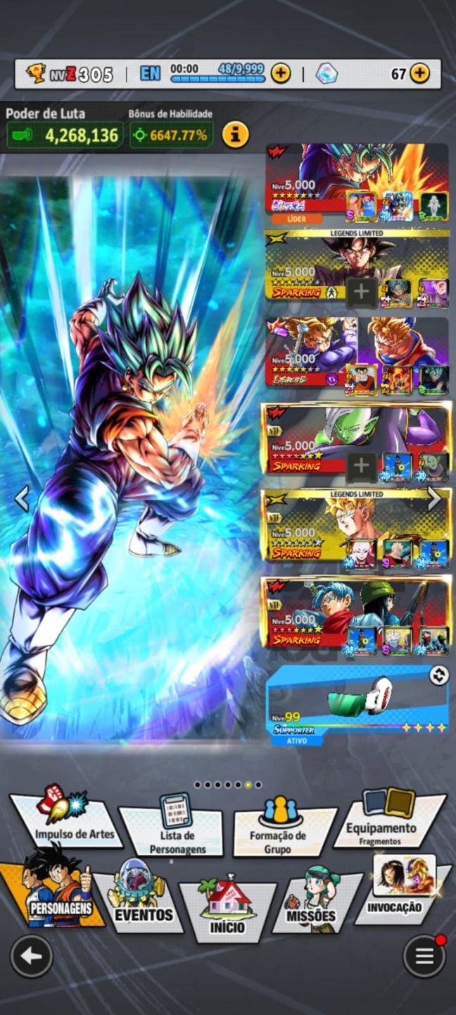 CONTA END GAME DRAGON BALL LEGENDS