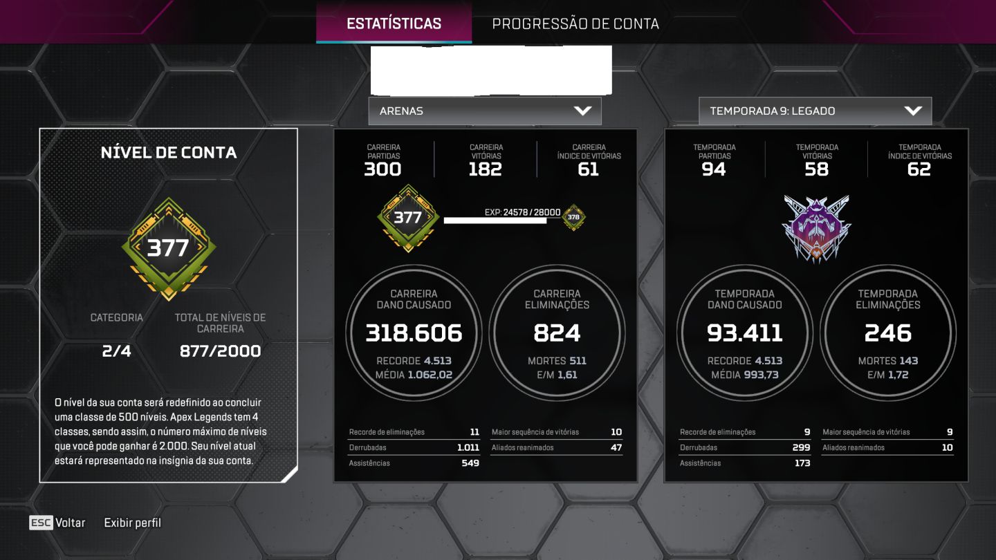 Conta apex legends 425 lendarios + 2 herança com todos dados