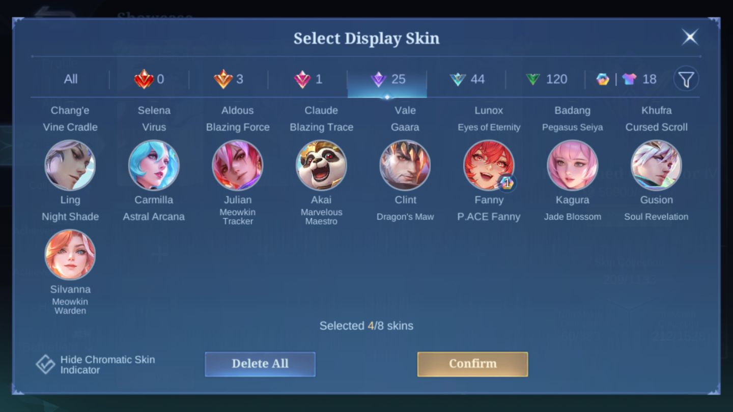 Conta Mobile Legend / AOT MIKASA Fanny & LEVI Martis / ANNUAL-STAR Lesley & Mais