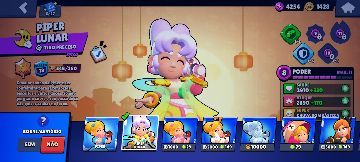Conta de Brawl Stars com 10k de troféus lendários e Brawlers com skin Lunar
