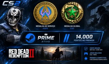 Conta steam com red dead 2 e cs prime