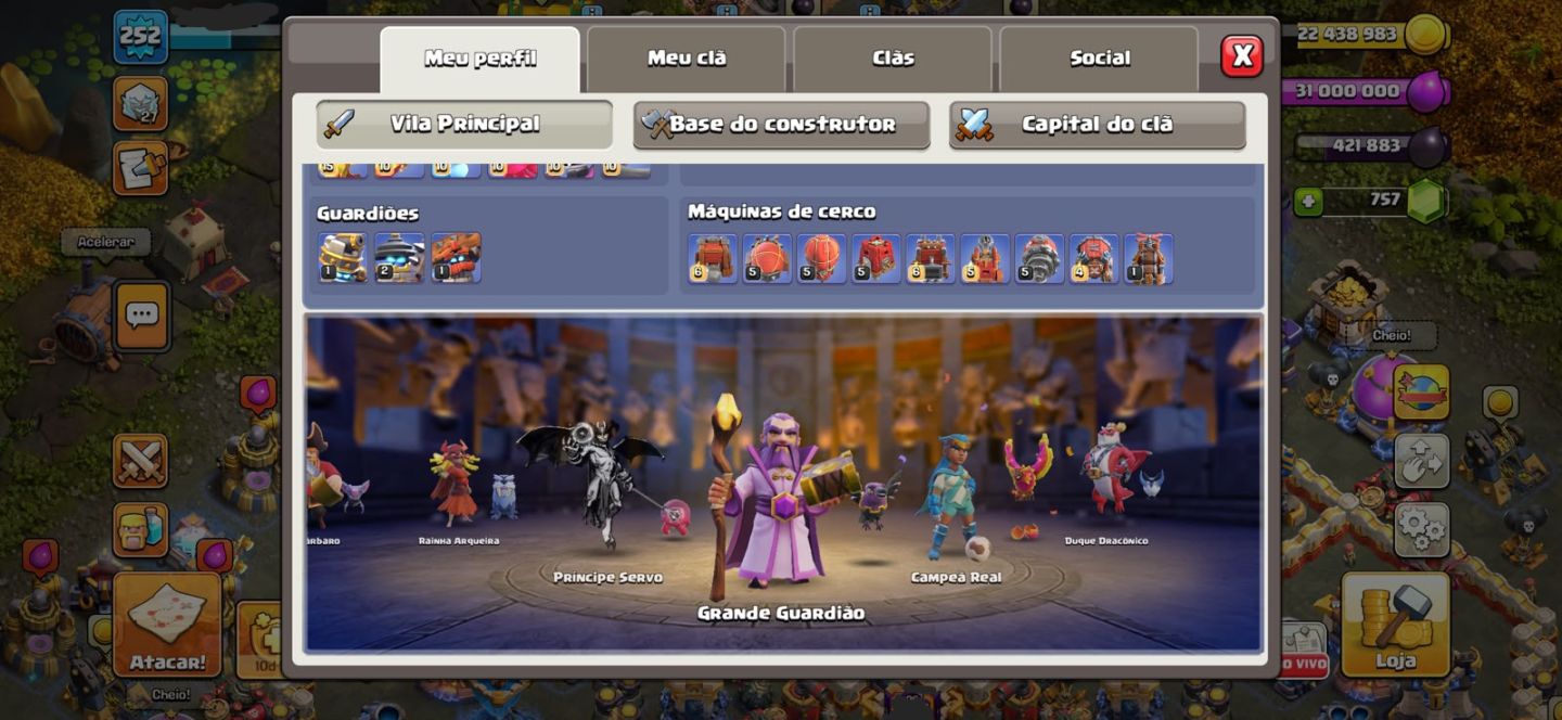 Conta Clash of Clans Cv 18 bem upada com dadosa