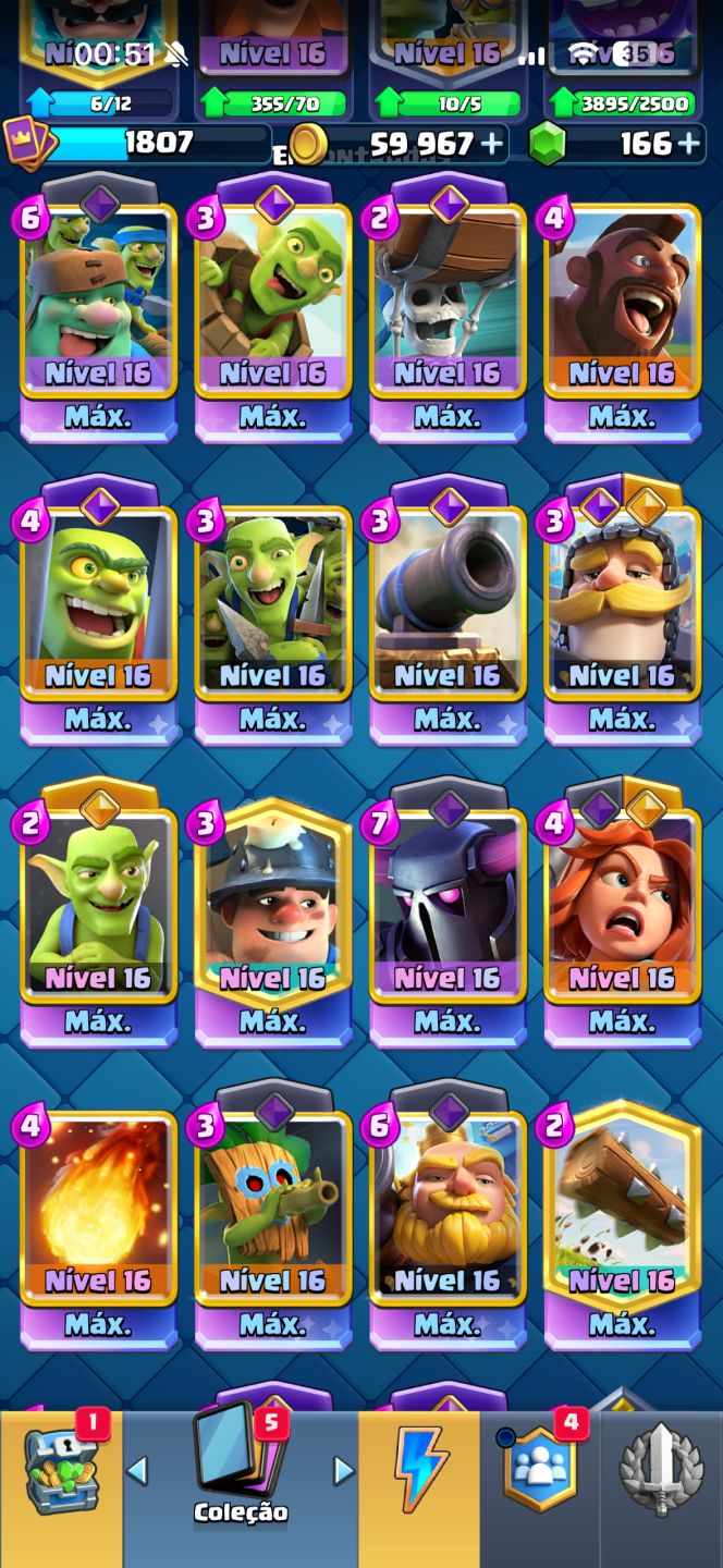 Conta Clash royale lvl 16, Várias cartas full,9 anos de conta