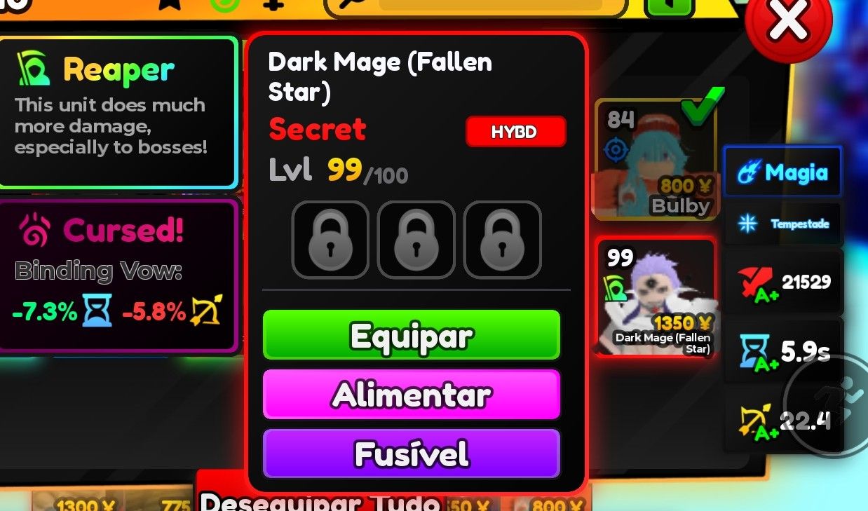 Aizen + Dark Mage evo (Anime Adventures)